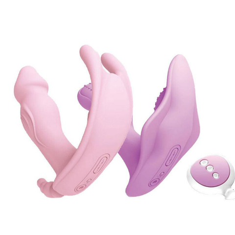 Consolador portátil estimulador de clítoris y punto G para adultos, Control remoto inalámbrico, mariposa, vibrador, bragas, juguetes eróticos pareja ► Foto 1/6