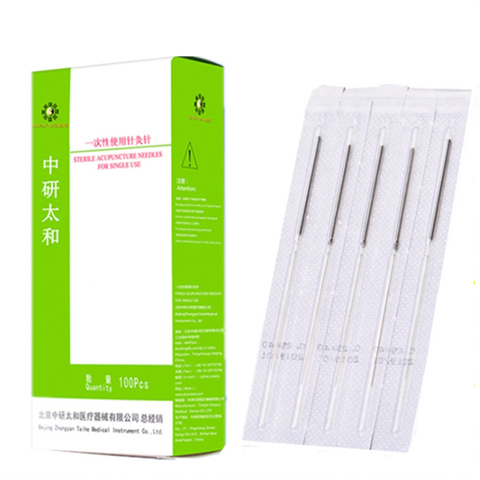 Zhongyan Taihe-aguja de acupuntura desechable, aguja de acupuntura para belleza facial y corporal, 100 unids/caja, aguja de masaje ► Foto 1/6