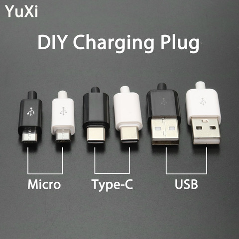 YuXi-Kit de conectores macho Micro USB 5A, DIY, Cable de datos tipo C, accesorios de enchufe de carga USB, 10 Uds. ► Foto 1/6