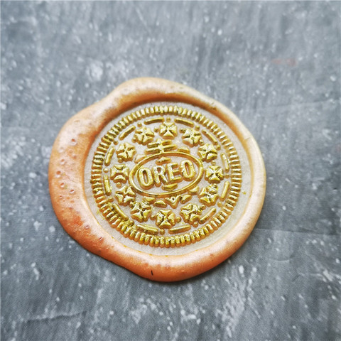 Sello de la cabeza de Oreo galletas postre Retro madera sello de lacre sello de cera boda decorativa de sello sellos de cera ► Foto 1/5