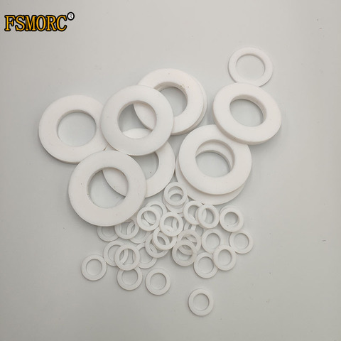 10 piezas/tamaño: TH0.5mm ~ 1,5mm/PTFE Junta brida Anillo blanco PTFE plana arandela de lavadora/producto de consumo ► Foto 1/4