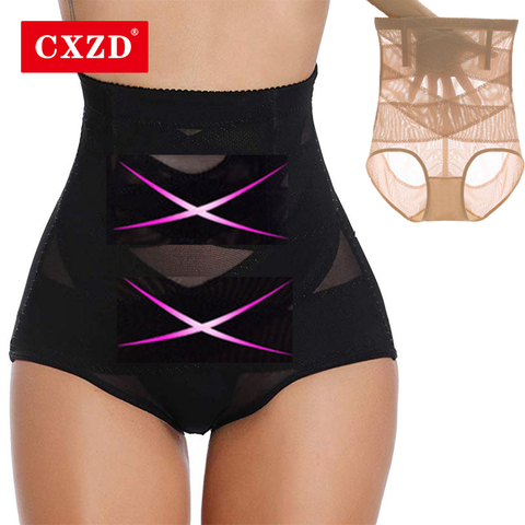 CXZD-bragas moldeadoras de cintura alta para mujer, Tanga moldeadora de cuerpo, Control de barriga, elevador de trasero, adelgazante, Invisible ► Foto 1/6