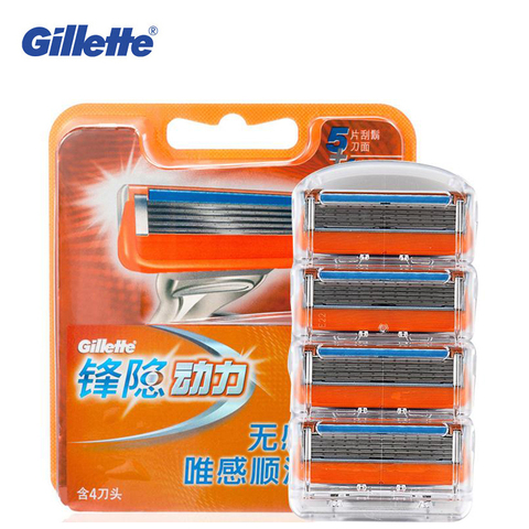 Gillette Fusion 5-hojas de afeitar reemplazables para hombre, afeitadora de seguridad, cabeza de cuchilla, 5 capas, acero inoxidable ► Foto 1/6