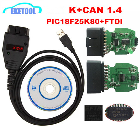 VAG K + CAN comandante 1,4 PCB verde PIC18F25K80 FTDI FT232RQ Chip para AUDI/VW/Skoda/ VAG K + CAN 1,4 línea K comandante completa ► Foto 1/6