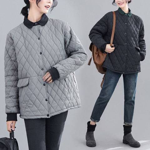 Abrigos de invierno para las mujeres de manga completa de sostiene pantalón corto Casual Parka mujer Oversize chaquetas ► Foto 1/6