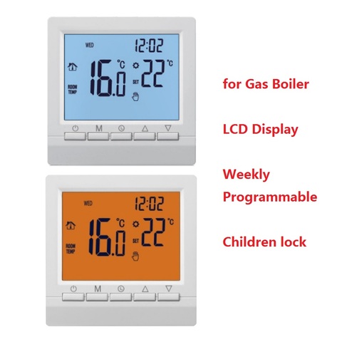 Termostato de calefacción de caldera de Gas, controlador de temperatura programable, pantalla LCD Digital ► Foto 1/6