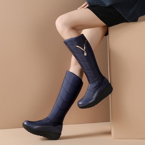 Botas de nieve de invierno para mujer, botines cómodos impermeables y antideslizantes, plataforma de felpa, botas de mujer de talla grande ► Foto 1/6