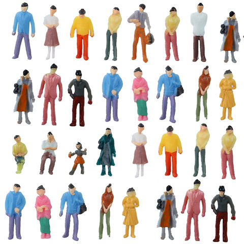 Diorama-figuras en miniatura pintadas para personas, modelo de personas, escala 1:100-1:200, arquitectura de mesa de arena para pasajeros de la calle, materiales de construcción ► Foto 1/6
