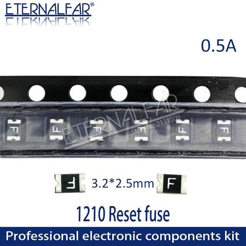 Reiniciable PTCs-fusible SMD 1210L050YR 1210 3225 3x2,5mm F 0.5A 500mA 13,2 V, reinicio de fusibles, discos de discos, CD-ROMs, teléfonos móviles, batería ► Foto 1/4