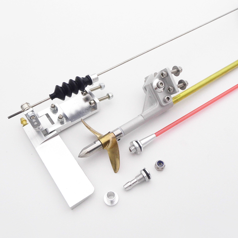 4mm Cable de transmisión Flexible puntal + 75mm timón de dirección + 48mm Kit de hélices de cobre para barco RC Vee V Monoboat ► Foto 1/6