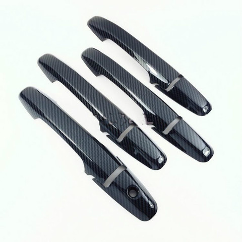 Cubierta de manija de puerta de coche de fibra de carbono cromado pegatina embellecedora, accesorios, para Honda CRV CR-V 2007 2008 2009 2010 2011 ► Foto 1/6
