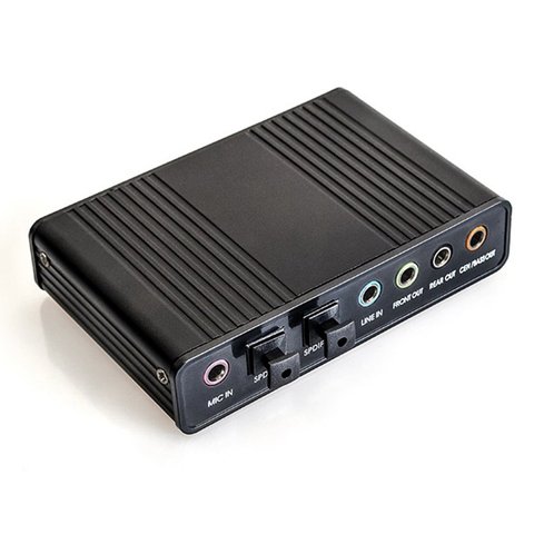 Tarjeta de sonido USB externa adaptador envolvente de 6 canales 5,1, tarjeta de Audio USB 2,0 óptico S/PDIF adaptador de tarjeta de sonido para PC, portátil y de escritorio ► Foto 1/6