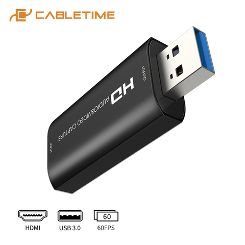 CABLETIME-tarjeta de captura USB 3,0 HDMI, compatible con USB 1080P, captura de vídeo para Streaming en vivo, cámara, grabación de juegos, interruptor C371 ► Foto 1/6