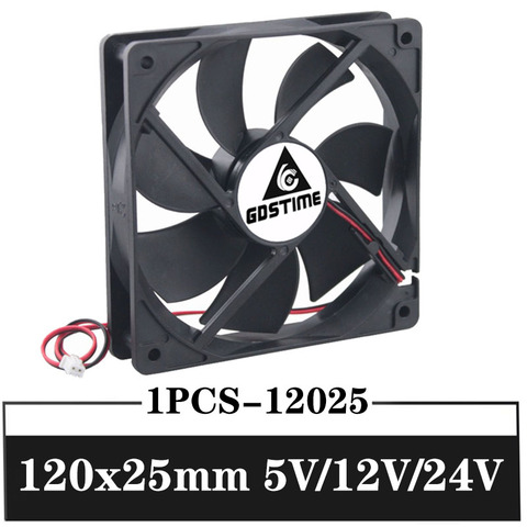 80mm 80 12cm 120mm 12025 ventilador 5V 12V 24V 48V 48V 120mm x 120mm x 25mm Fan 2PIN de la computadora de la PC caso de ventilador de refrigeración sin escobillas FG PWM USB DC ► Foto 1/6