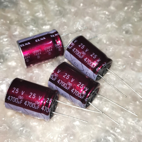 4 Uds nuevo ELNA R2O 25V4700UF 18x25MM traje rojo púrpura 25V 4700UF condensador electrolítico de audio r2o 4700 UF/25 V versión calva ► Foto 1/2