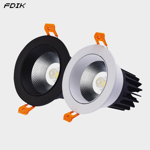 Apliques empotrados regulables ronda Anti Glare COB LED Downlights 7W 9W 12W CREE LED luces de techo Fondo lámparas de iluminación interior ► Foto 1/6