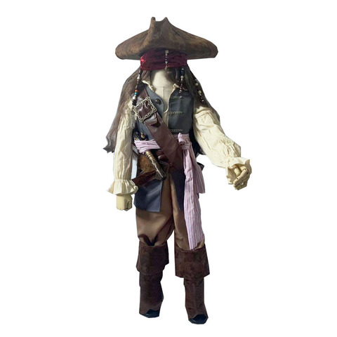 Disfraz de Piratas del Caribe para hombre adulto, conjunto de lujo de colección de lujo, Jack Sparrow, para chico ► Foto 1/6