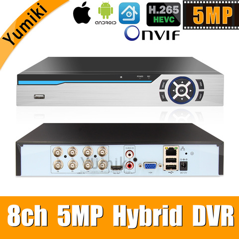 6 En 1 H 265 + 8ch AHD video grabador híbrido para 5MP/4MP/3MP/1080P/720P Cámara vmeyesuper de Onvif P2P CCTV DVR AHD DVR apoyo wifi USB ► Foto 1/1