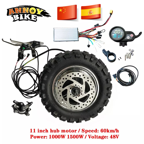 Kit de Motor de cubo pulgada LY 11 de alta velocidad, 48V1000W1500W, Motor de motocicleta eléctrica BuggyGearless TX, Kit eléctrico de 60 km/h, neumático ancho ► Foto 1/6