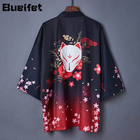 Kimono japonés mejorado cárdigan verano playa protector solar Kimono suelto camisa para hombre Yukata Haori Retro mujeres trajes asiáticos ► Foto 1/6