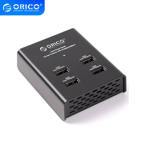 ORICO cargador USB de 4 puertos con adaptador de corriente para el hogar Centro de Energía Protector contra sobretensiones con estación de carga para teléfono tableta reloj inteligente ► Foto 1/6