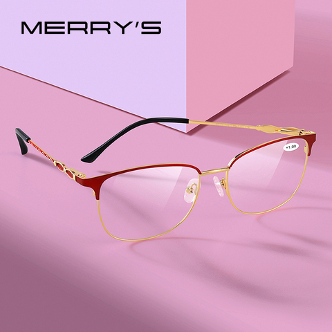 MERRYS-gafas de lectura de diseño para mujer, lentes de resina con bloqueo de luz azul, CR-39, gafas asféricas + 1,00 + 1,50 + 2,00 S2022FLH ► Foto 1/6