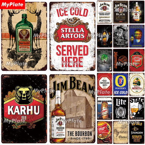 Cartel de cerveza del mundo, cartel de Metal Vintage, placa de lata de Alcohol, decoración de pared para Bar, Club, hombre, cueva, arte, cartel personalizado ► Foto 1/6