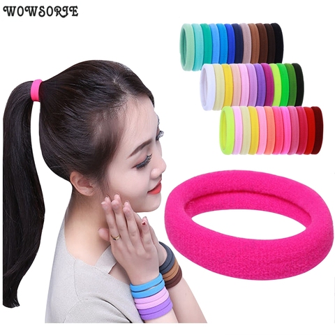 Coleta de 4,3 cm para mujer, banda de goma para niña, cinta para el pelo elástica de nailon para Yoga, accesorios para el cabello, 30 unidades/lote ► Foto 1/6