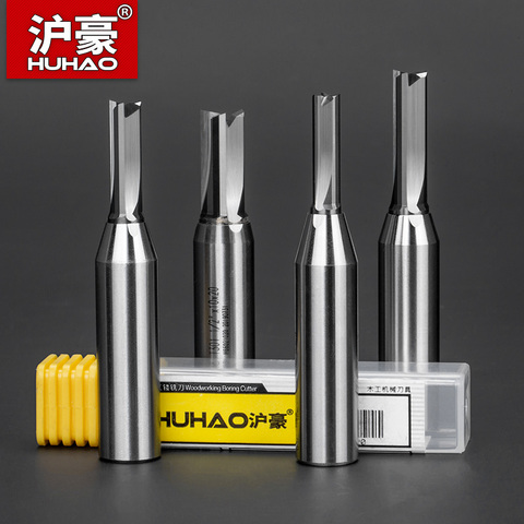 HUHAO CNC Woodwroking herramienta TCT recorte fresa escariadora recta cortadores tungsteno acero Router Bit para tablero de madera contrachapada MDF taladro ranura ► Foto 1/6