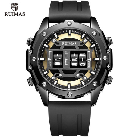 Reloj MEGIR y RUIMAS Deporte Militar Relojes hombres de reloj de cuarzo de lujo impermeable correa de silicona pulsera hombre reloj Mascilino ► Foto 1/6