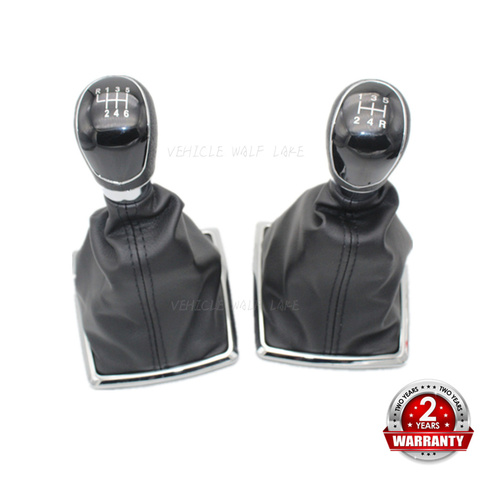 Perilla de 6 velocidades para coche Ford Focus MK2 2005 2006 2007 2008 2009 2010, estilismo para coche, caja de cambios, polaina de cuero PU ► Foto 1/6