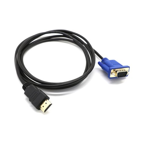 Cable adaptador HDMI compatible con VGA D-SUB, Cable adaptador de vídeo macho de 1M, compatible con HDTV, PC, Monitor de ordenador ► Foto 1/6