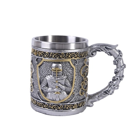 Armadura warrior-taza de cerveza 3D de resina de acero inoxidable, juego de taza de café, vino, vaso de cristal, 350ml, el mejor regalo ► Foto 1/5