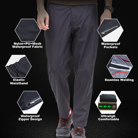 QIAN-Pantalones impermeables para hombre y mujer, impermeables, impermeables, gruesos, para exteriores, motocicleta, pesca, Camping, equipo de lluvia ► Foto 1/6