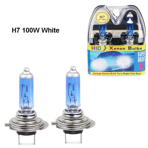 Faros halógenos H7 de 12V para coche, Bombilla antiniebla de 6000 w, 100 k, blanco, 100W, 2 uds. ► Foto 1/6