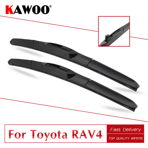 KAWOO para Toyota RAV4 MK1 MK2 MK3 MK4 Año del Modelo de 1994 a 2017 limpiaparabrisas de goma suave para coche se ajusta a U brazo con gancho ► Foto 1/6