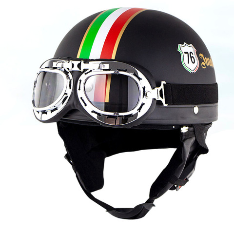 Casco de motocicleta Unisex, protector con media visera abierta, gafas de seguridad ► Foto 1/6