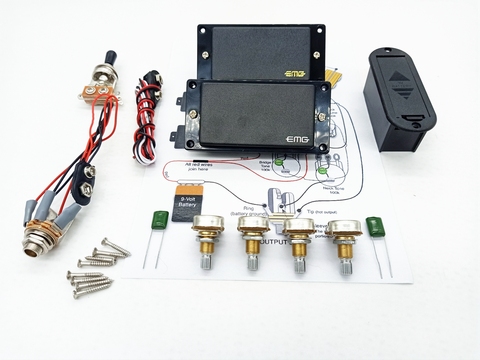 Pastillas de guitarra eléctrica, pastilla activa Humbucker, fuente de alimentación de batería de 9V ► Foto 1/6