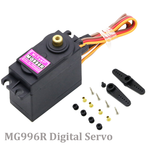 1 Uds alto par MG996R 4,8 V-6,0 V Servo con engranaje de Metal para Futaba JR 1/8 1/10 RC auto helicóptero Robot Arduino UNO DIY ► Foto 1/6