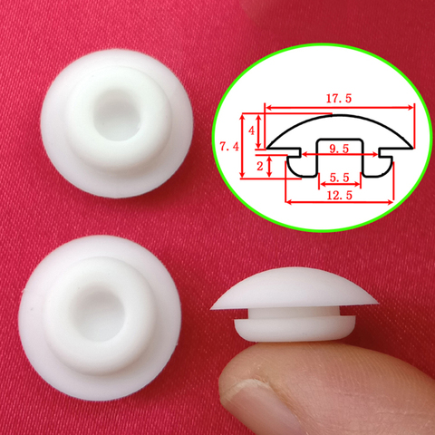 5/10 Uds 9,5mm negro/blanco arco de caucho de silicona de sellado macho Snap-On agujero tapones tapón tapas de inserciones de tubo de sello, tapón ► Foto 1/6