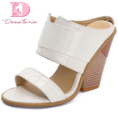 Doratasia-Sandalias gruesas de tacón alto para mujer, zapatos de talla grande 48, para verano, 2022 ► Foto 1/6