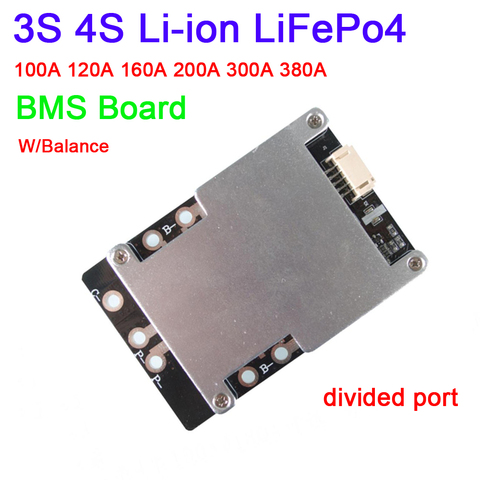 Dykb 3S 4S 12V 100A 200A 300A 380A Li-ion LiFePo4 placa BMS de protección de batería con Balance de alta corriente 3 4 celdas inversor ► Foto 1/6