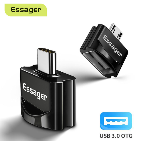 Essager-adaptador OTG USB a tipo C, convertidor de Micro USB tipo C macho a USB hembra para Macbook, Samsung, Xiaomi, USB-C, conector OTG ► Foto 1/6