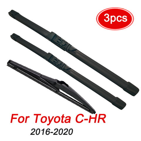 MIDOON limpiaparabrisas LHD RHD frente y limpiaparabrisas traseros conjunto para Toyota C-HR CHR 2016, 2017, 2022, 2022, 2022 parabrisas 26 