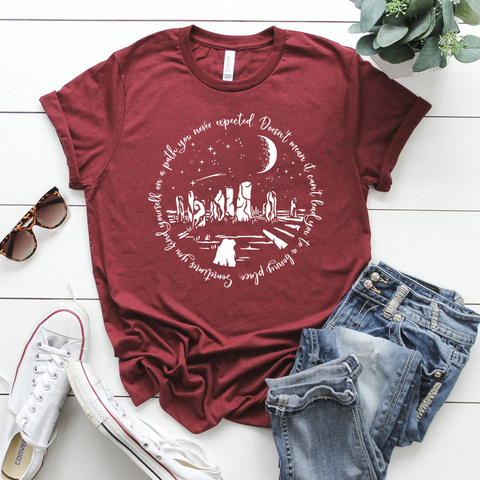 Te encuentras en un camino que nunca esperaba camisa Outlander camiseta Wanderlust camiseta Cairngorm piedras gráfico Tee ► Foto 1/6