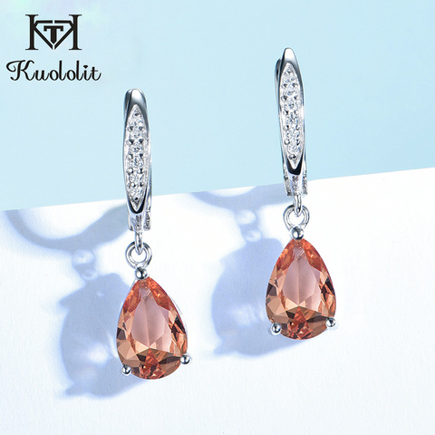 Kuololit-pendientes de Clip de piedras preciosas de zultanita para mujer, aretes plata 925 sólida de Color hechos a mano, joyería fina de boda ► Foto 1/6