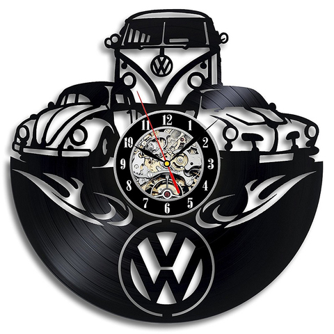 Logotipo de coche disco de vinilo, reloj de pared de diseño moderno en silencio única, decorativa reloj 3D colgando CD Reloj de pared reloj 2022 gran oferta ► Foto 1/6