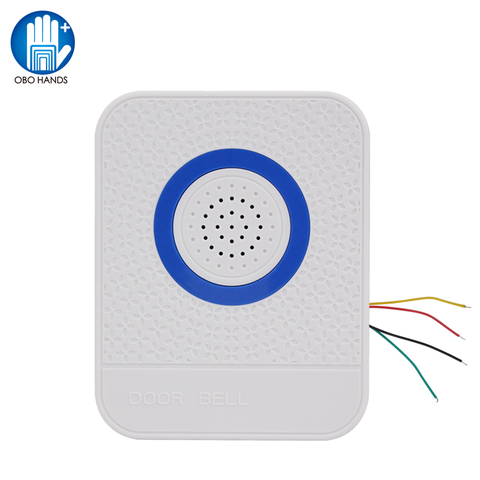 4 cables cable blanco timbre DC12V Control de acceso de la puerta electrónica Dingdong tono anillo botón para sistema de seguridad de la casa ► Foto 1/6