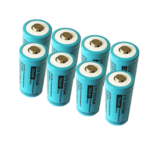 Batería recargable de iones de litio PKCELL ICR 16340, 700mAh, 3,7 V, ICR16340, para bolígrafo láser, linterna LED, 8 unids/lote ► Foto 1/3