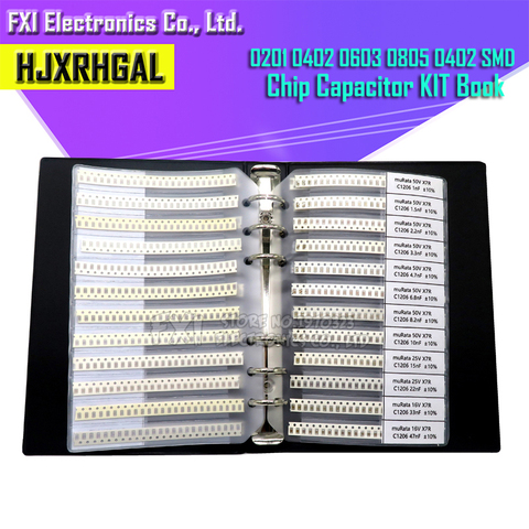 Kit de combinación de condensador de chip SMD, 0201, 0402, 0603, 0805, 0402, 0,5, uf, pF, todos los condensadores, hjxrhgal ► Foto 1/4